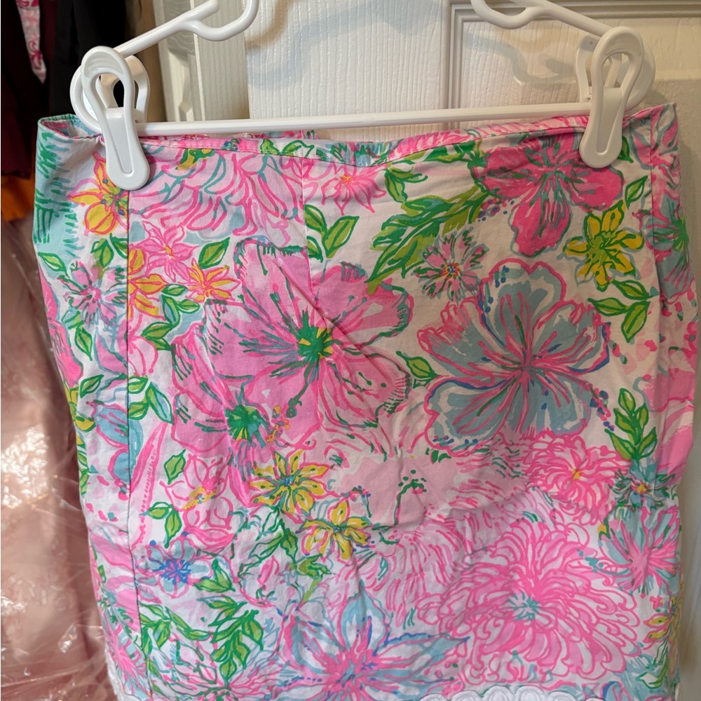 Lilly Pulitzer Pink Floral Mini Skirt with Green & Blue Accents - Picture 5 of 5